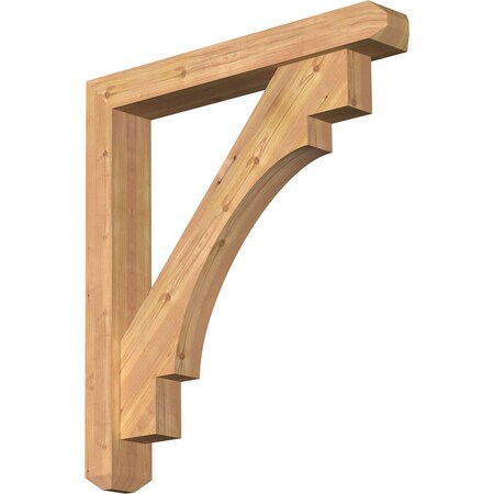 Ekena Millwork Merced Craftsman Smooth Bracket w/ Offset Brace, Western Red Cedar, 5 1/2"W x 36"D x 40"H BKT0604X36X40MRC04SWR